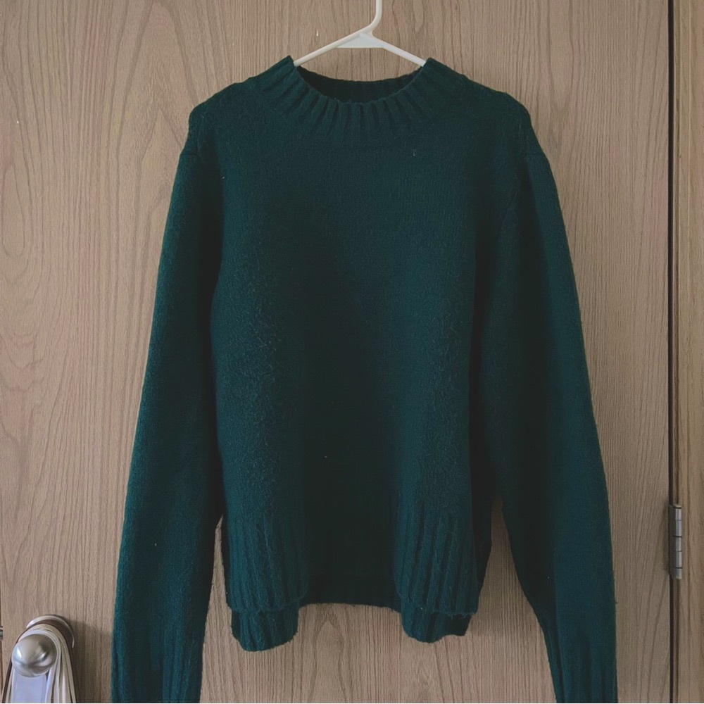Teal Green Soft Mock Neck Sweater Dip